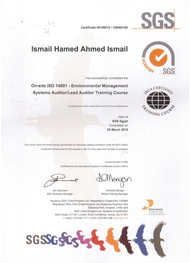 irca auditor certification scheme Iso 9001 certification.