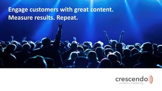 Engage customers with great content.
Measure results. Repeat.
 