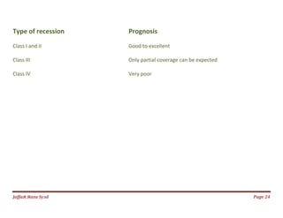 Jаffaя яaza Syзd Page 24
Type of recession Prognosis
Class I and II Good to excellent
Class III Only partial coverage can be expected
Class IV Very poor
 
