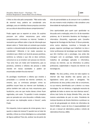 Direito e Psicologia - Internet e relações