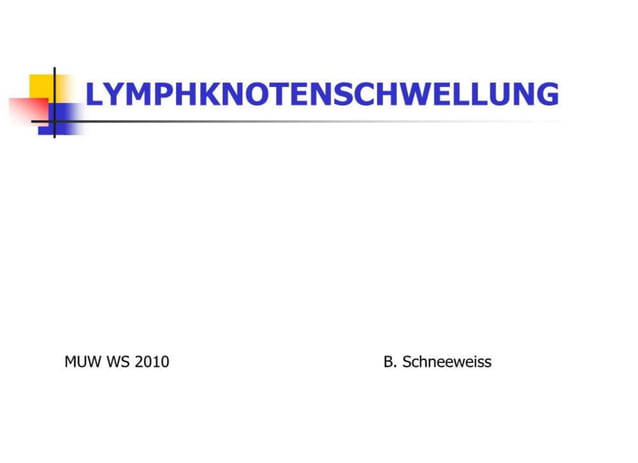 Lymphknotenschwellung und Sonographie.Sonographische ...