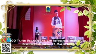 Deputi Gubernur
Bidang Budaya dan Pariwisata
100 Tahun Usmar Ismail dan Retrospeksi Rempo Urip
Perpusnas-Jakarta, 26 Maret 2021
 