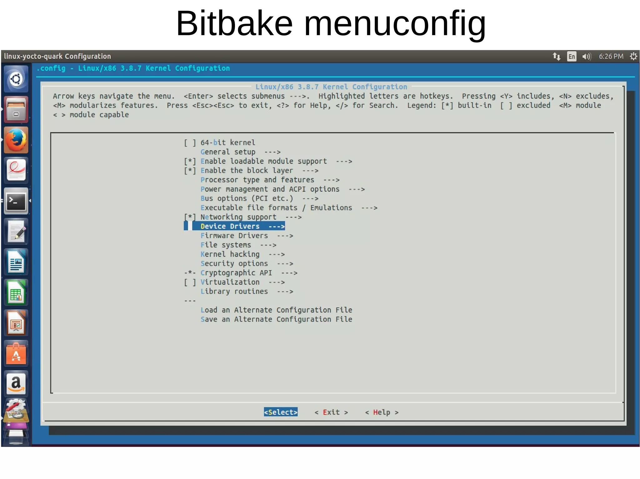 Bitbake menuconfig
 