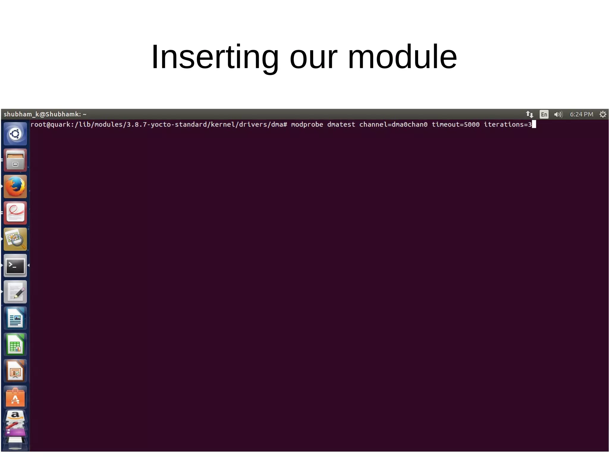 Inserting our module
 