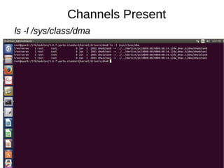 Channels Present
ls -l /sys/class/dma
 