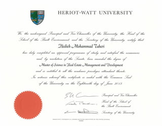 Master Degree Certificate