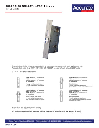 Accurate 9000/9100 Mortise/Specialty Locks