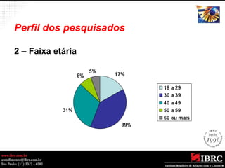 Perfil dos pesquisados 
2 – Faixa etária 
 