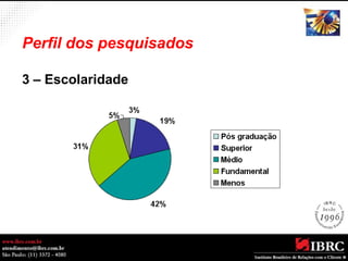Perfil dos pesquisados 
3 – Escolaridade 
 