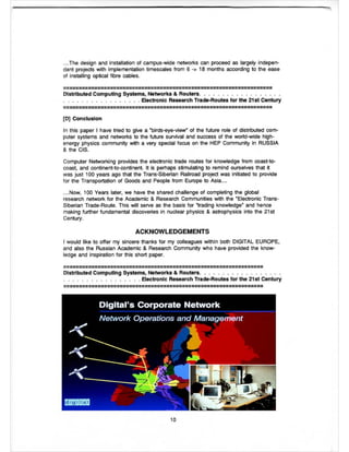 Education and Research Networks - 1997 - JENC