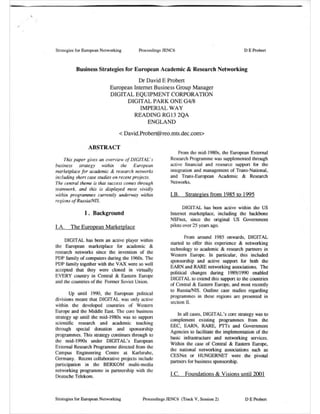 Education and Research Networks - 1997 - JENC