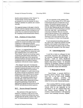 Education and Research Networks - 1997 - JENC
