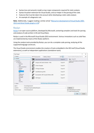 Introduction to Roslyn and its use in program development | PDF