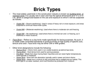 masonary works for construction engineering | PDF