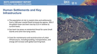 Human Settlements and Key
Infrastructure
 The population at risk in coastal cities and settlements
from a 100-year coasta...