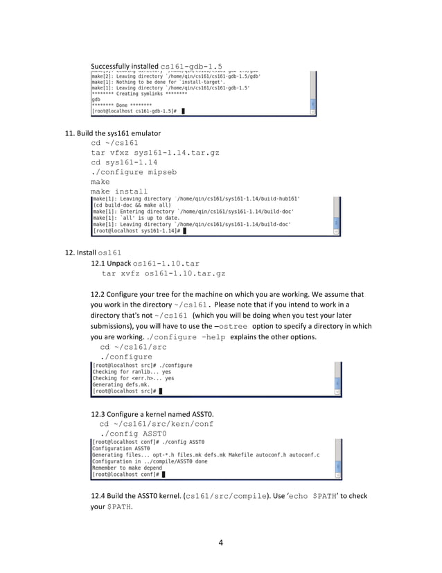 Project 2 how to install and compile os161 | PDF