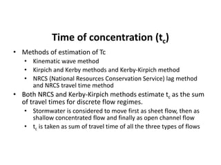 Kirpich Rational Method Sewerage System | PPTX