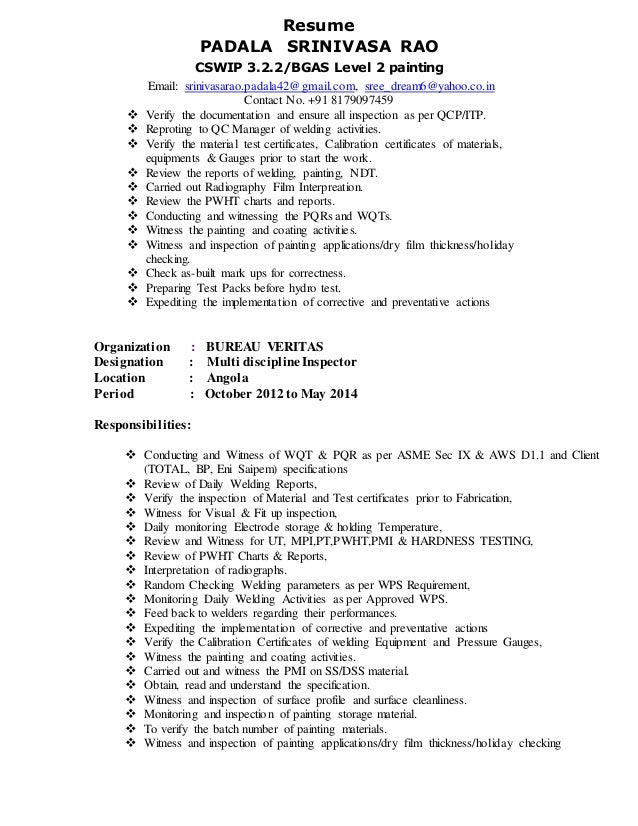 Senior welding inspector essay sample image
