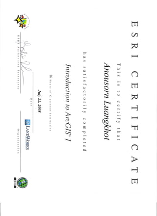 ArcGIS I Certificate