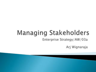 Enterprise Strategy/AW/03a

             Arj Wignaraja
 