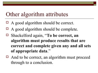 QULITIES OF A GOOD ALGORITHM | PPT