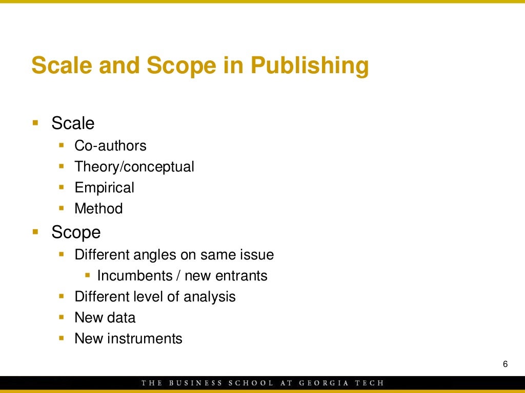 Scale and Scope in Publishing