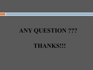 ANY QUESTION ???
THANKS!!!
 