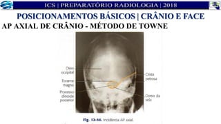 AP AXIAL DE CRÂNIO - MÉTODO DE TOWNE
POSICIONAMENTOS BÁSICOS | CRÂNIO E FACE
 