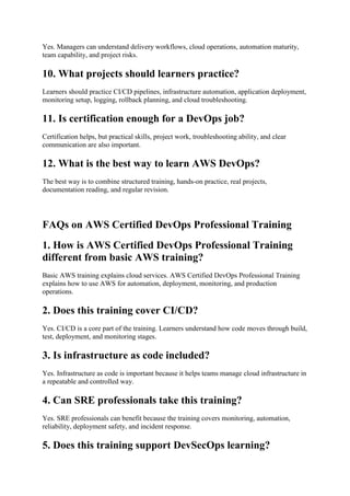 Comprehensive AWS Certified DevOps Professional Training Guide for ...