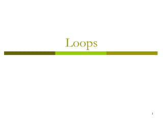 1
Loops
 
