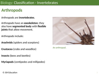 JSH03B013 Classification - Invertebrates; Biology Education ages 11-14 ...