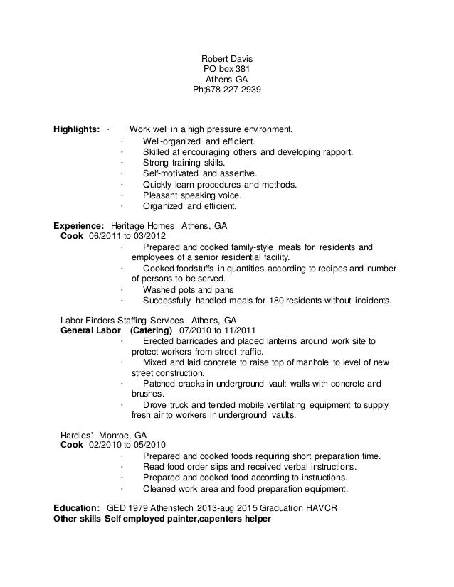 robert davis resume organized resume