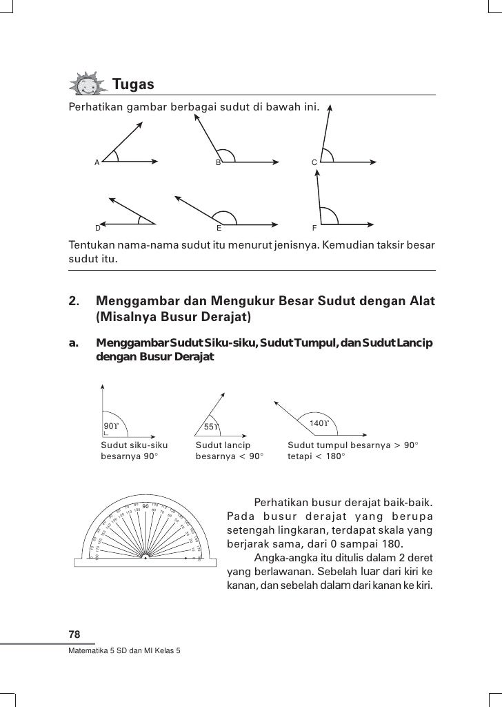 Contoh Soal  Pengukuran  Sudut  Kelas 5 Sd  Dapatkan Contoh