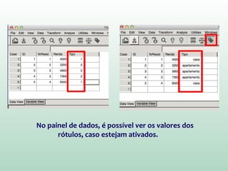 No painel de dados, é possível ver os valores dos rótulos, caso estejam ativados
 