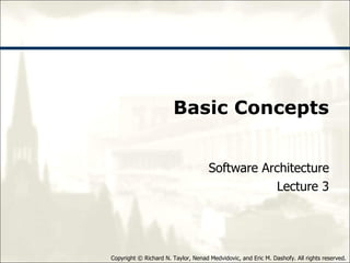 Basic Concepts Software Architecture Lecture 3 