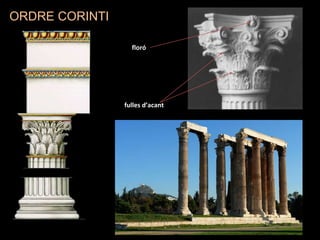 fulles d’acant
floró
ORDRE CORINTI
 