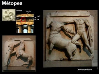 fris
tríglif
cornisa
mètopes
Centauromàquia
 