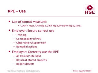 Dust and the selection and use of RPE | PPTX