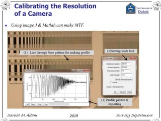 Calibrating the Resolution
of a Camera
◼ Using image J & Matlab can make MTF.
 