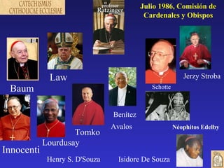 Julio 1986, Comisión de Cardenales y Obispos Baum  Schotte  Law  Lourdusay   Benítez  Avalos   Tomko  Innocenti  Jerzy Stroba   Isidore De Souza   Henry S. D'Souza   Néophitos Edelby   