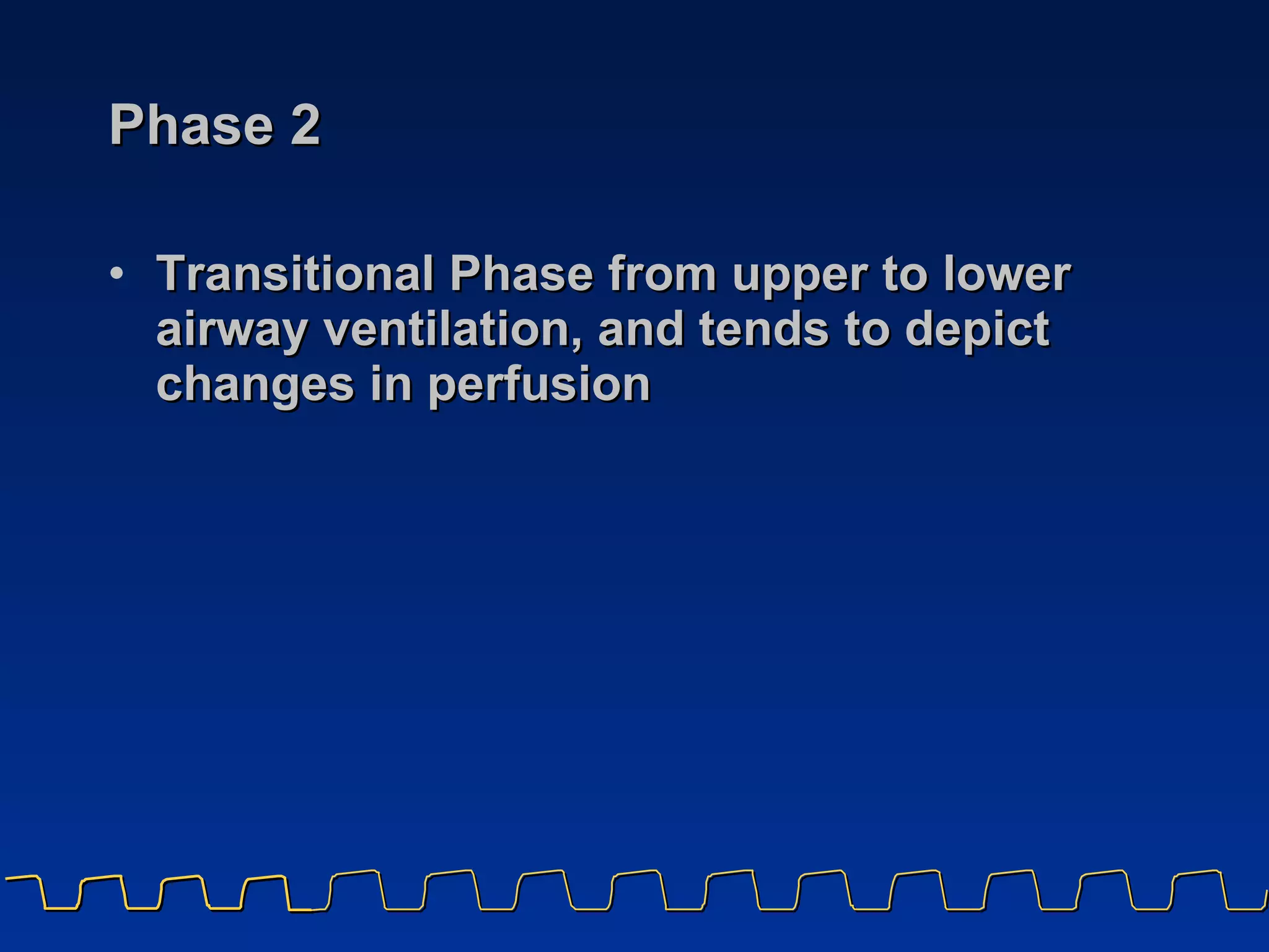 Phase 2 Transitional Phase from upper to lower airway ventilation, and tends to depict changes in perfusion 