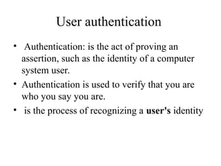 User Authentication Methods network Secuirty | PPT