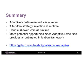 Spark SQL Adaptive Execution Unleashes The Power of Cluster in Large Scale with Chenzhao Guo and Carson Wang