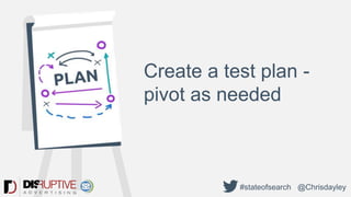 Create a test plan -
pivot as needed
#stateofsearch @Chrisdayley
 