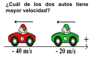 ¿Cuál de los dos autos tiene
mayor velocidad?
 