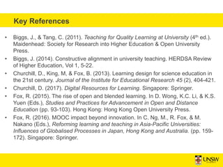 • Biggs, J., & Tang, C. (2011). Teaching for Quality Learning at University (4th ed.).
Maidenhead: Society for Research in...