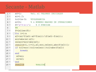 Secante - Matlab
24
 