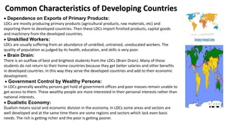 major characteristics of third world countries