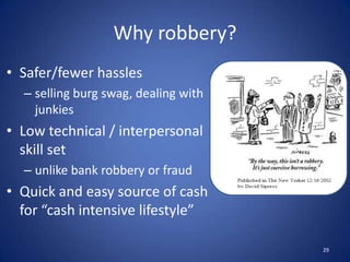 Crime Pattern Theory Elements – 1Basic Assumption: rational motivated offender searches for suitable targets w/in awareness spaceMotivation: diverse sources, strength and character of motivation varyActual Crime Commission: end result of multistage decision processSeek out/identify target/victim within general environment positioned in time and spaceHigh affect motivation ≈ minimal number of stagesHigh instrumental motivation ≈ many stages/searches25