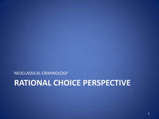 Rational choice perspectiveNEOCLASSICAL CRIMINOLOGY6